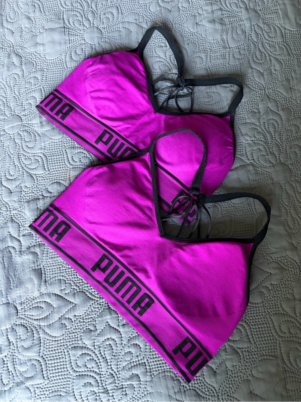 PUMA 2 Magenta Sports Bras Medium (both included)
